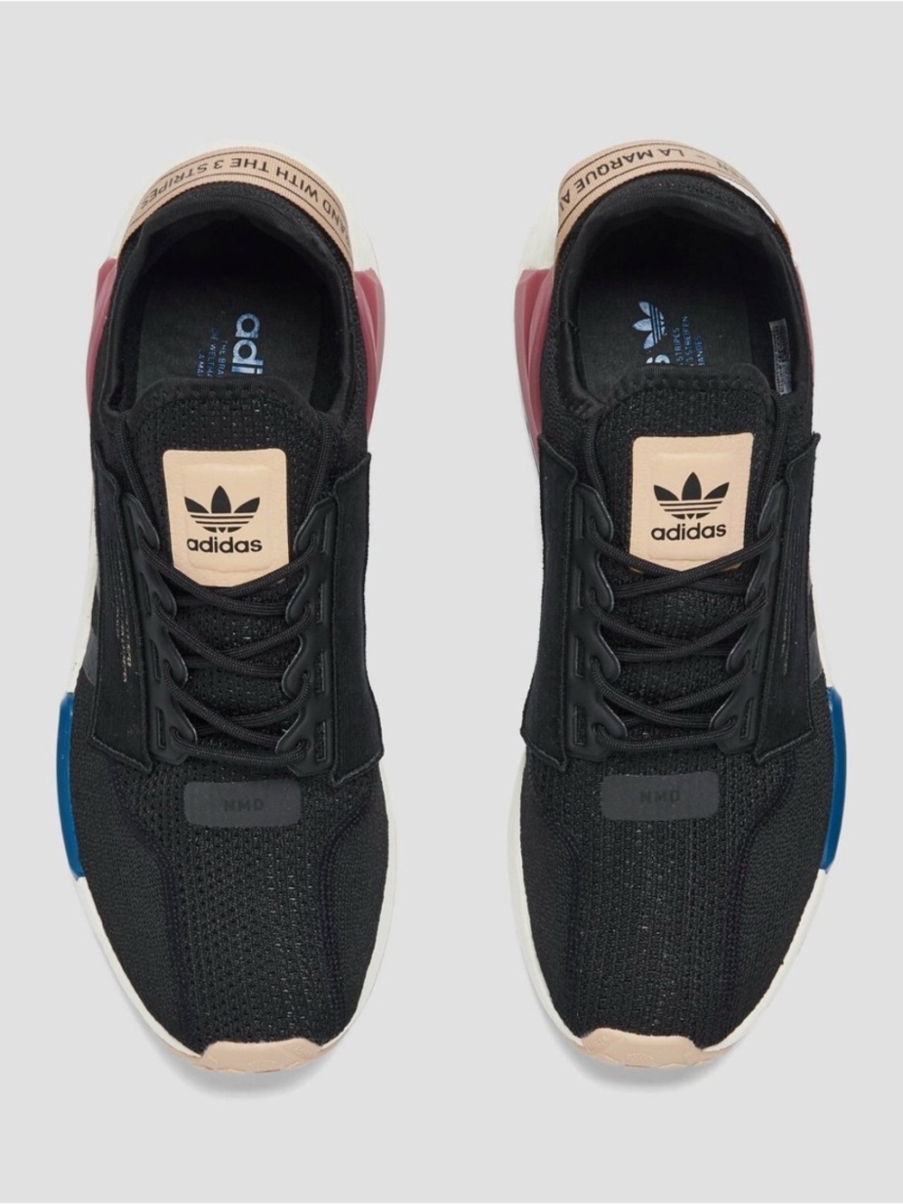 Athletic Sneakers ADIDAS NMD_R1.V2 RUNNING/CASUAL H06330 BLACK BLUE - Picture 5 of 6